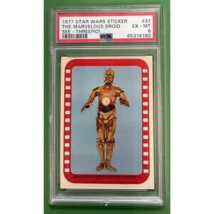 Star Wars 1977 The Marvelous Droid See-Threepio! Sticker #37 PSA 6 CERT#65314189